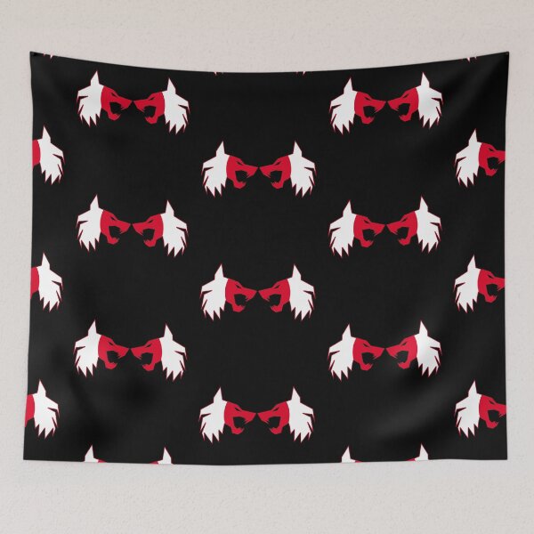 Item preview, twin wolf Japan flag designed and sold by the Zarock Shop.