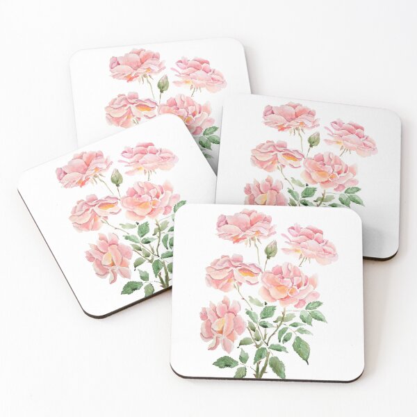 Item preview, hand painted pink rose watercolor 2021 designed and sold by ColorandColor.