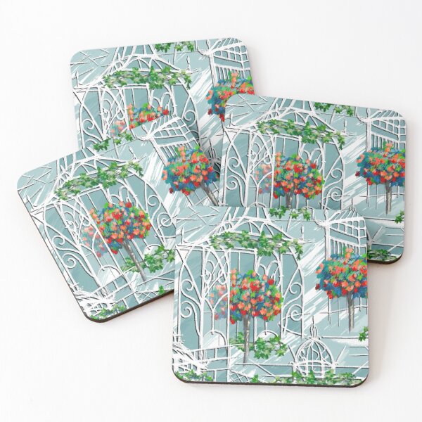 Item preview, Victorian Greenhouse Tree Rose Pattern | Muted Soft Green designed and sold by L Diane Johnson.