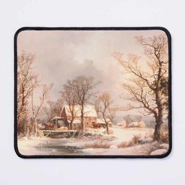 Item preview, Winter in the Country, The Old Grist Mill by George Henry Durrie designed and sold by Amanda1775.