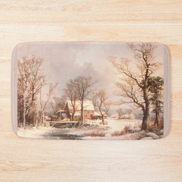 Item preview, Winter in the Country, The Old Grist Mill by George Henry Durrie designed and sold by Amanda1775.