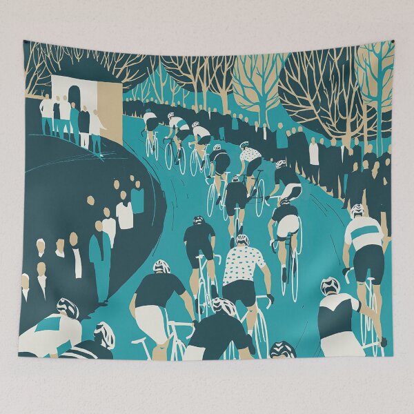 Aperçu de l'œuvre Retro Cycling Race Bleu créée et vendue par SiouxLove.