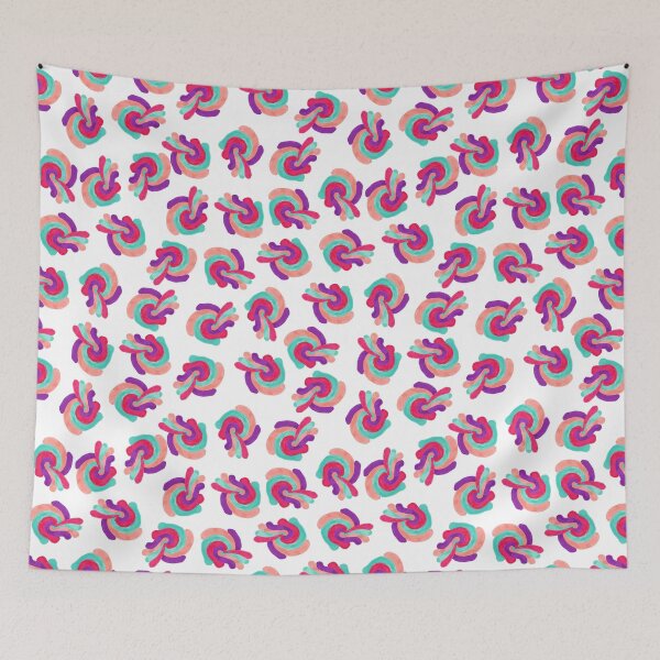 Item preview, Retro 70's Groovy Swirly Paint Coral Red Purple designed and sold by Blkstrawberry.