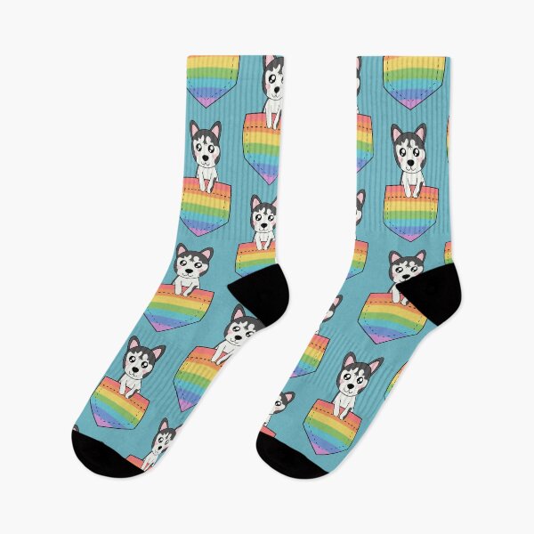 Item preview, Husky In Pocket Rainbow designed and sold by cashewdays.