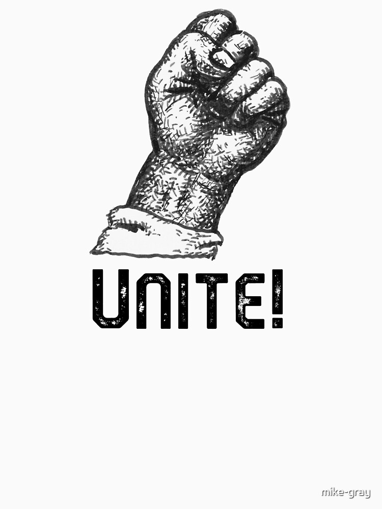Raised Fist with the Word Unite by mike-gray