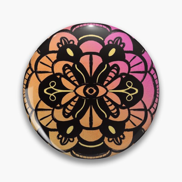 Item preview, Bold colors mandala — hot pink, orange, yellow, black ombré  designed and sold by thephoenixsoul.