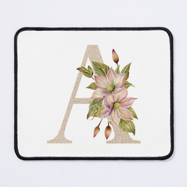Item preview, Vintage Beige Letter A With Abstract Flowers and Leaves. Floral Letter A designed and sold by silviaol.