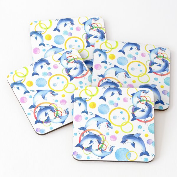 Item preview, Funny Dolphins Colorful Rings  designed and sold by ConcorStore.