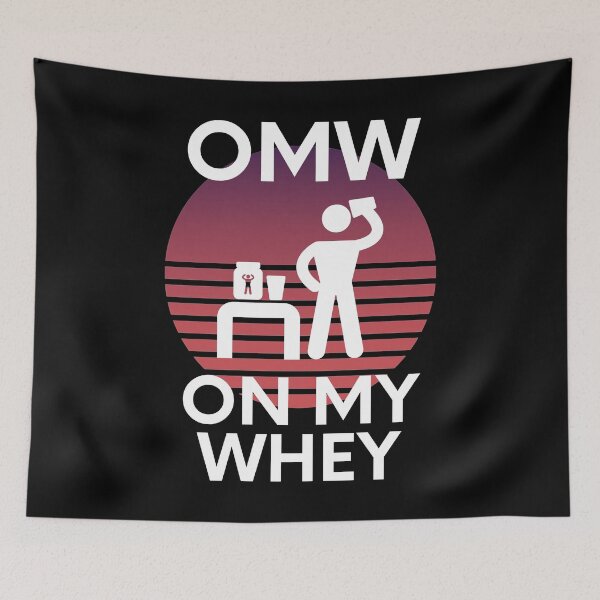 Item preview, OMW On My Whey Protein Gym Bulking Humor designed and sold by EllConApparel.