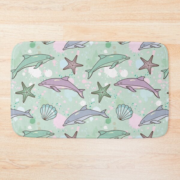 Item preview, Multicolor Dolphins On Color Splashes Background designed and sold by ConcorStore.