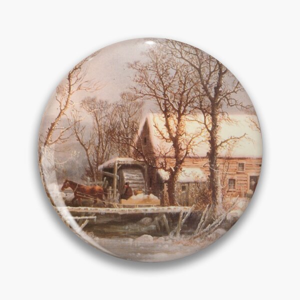 Item preview, Winter in the Country, The Old Grist Mill by George Henry Durrie designed and sold by Amanda1775.