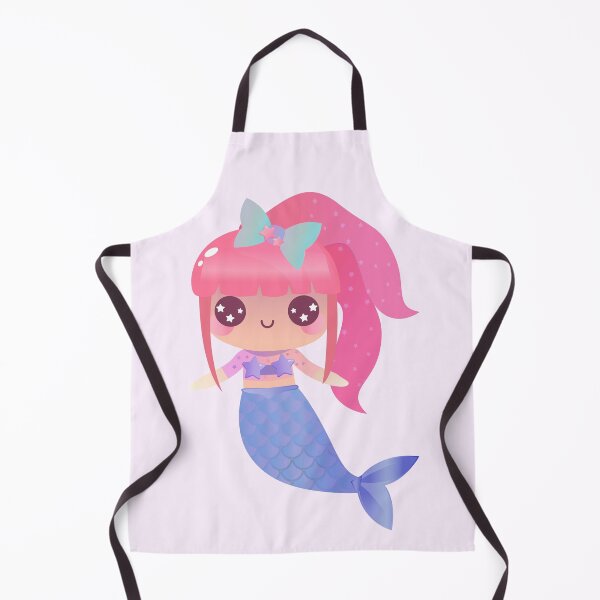 Item preview, Kawaii Mermaid Pink Hair Ombre Star Bow Blushing Chibi Girl Mermaid Tail designed and sold by Simplyy Unique.