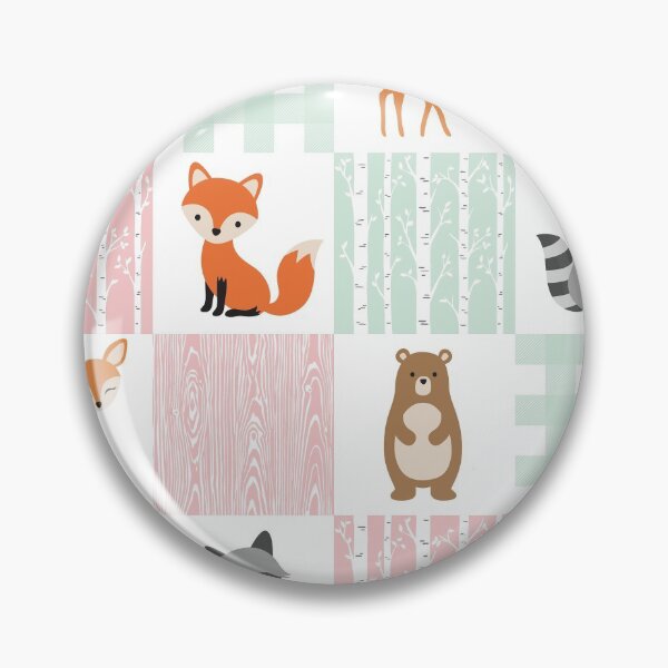 Item preview, Fox Raccoon Bear Deer mint pink cute pattern designed and sold by aggiexnjoz.