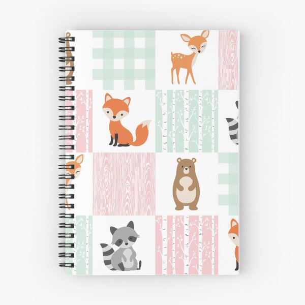 Item preview, Fox Raccoon Bear Deer mint pink cute pattern designed and sold by aggiexnjoz.