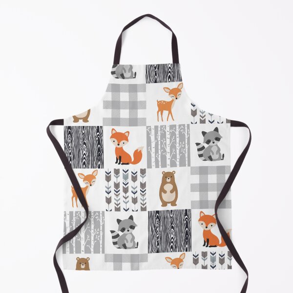 Item preview, Fox Raccoon Bear Deer Navy Grey Gray cute pattern designed and sold by aggiexnjoz.