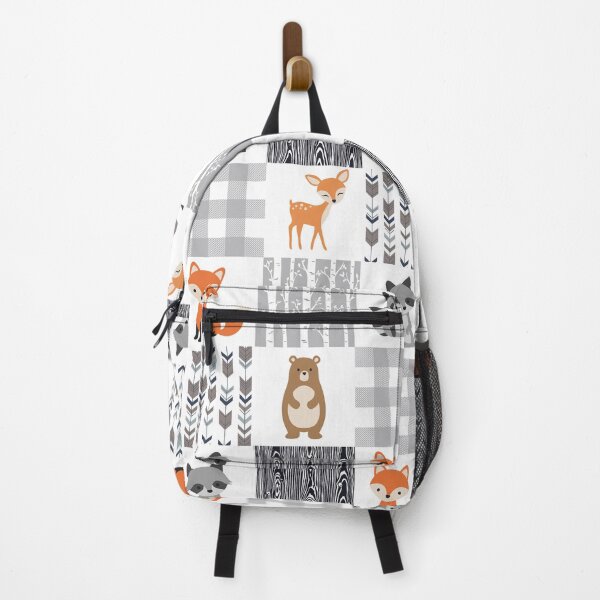 Item preview, Fox Raccoon Bear Deer Navy Grey Gray cute pattern designed and sold by aggiexnjoz.