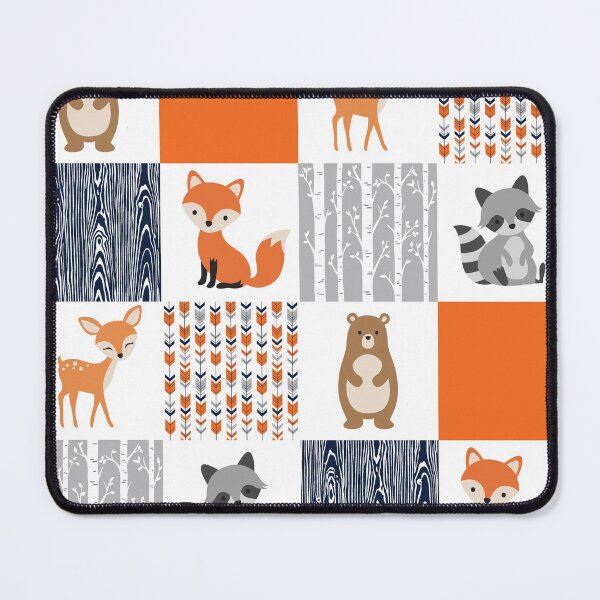 Item preview, Fox Raccoon Bear Deer orange navy cute pattern designed and sold by aggiexnjoz.