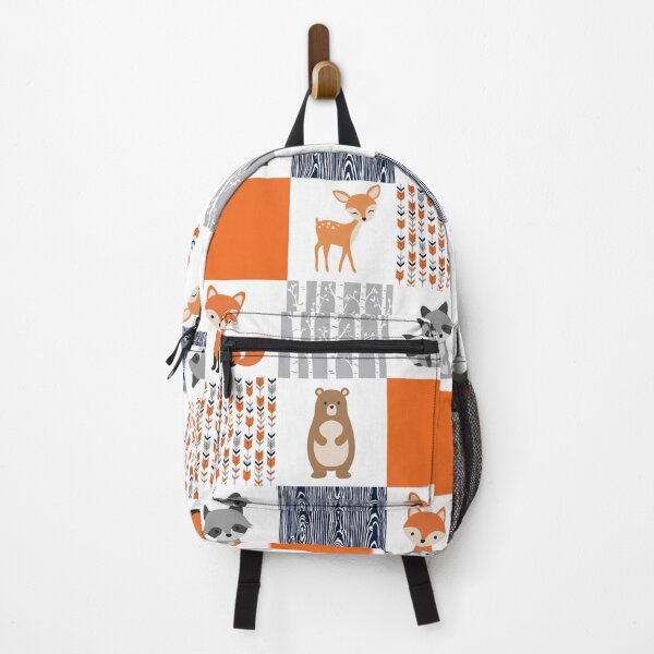 Item preview, Fox Raccoon Bear Deer orange navy cute pattern designed and sold by aggiexnjoz.
