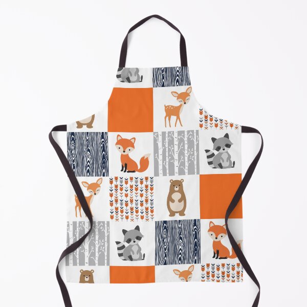 Item preview, Fox Raccoon Bear Deer orange navy cute pattern designed and sold by aggiexnjoz.