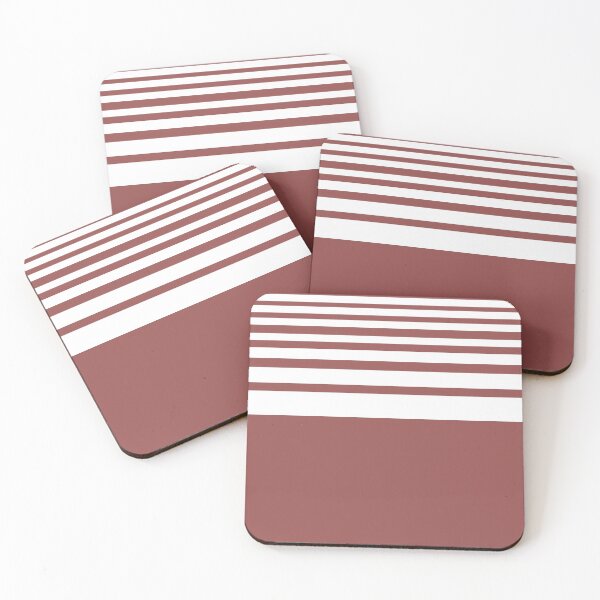 Item preview, COLOR OF THE YEAR 2015 MARSALA - GRADUATED STRIPES - MARSALA  PINK-BROWN AND WHITE STRIPES designed and sold by ozcushions.