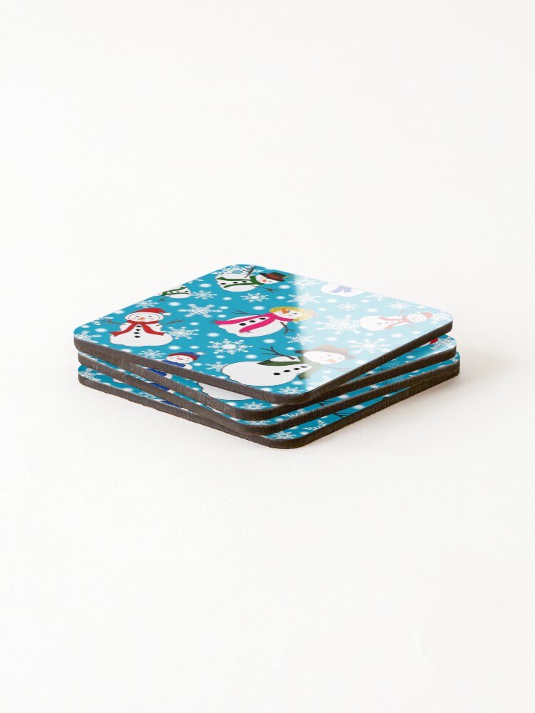 Thumbnail 4 of 5, Coasters (Set of 4), Snowmen pattern designed and sold by PearTreeStudio.