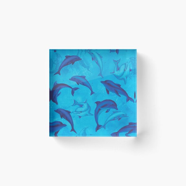 Item preview, Blue Dolphins On Grunge Blue Background  designed and sold by HauckClothing.