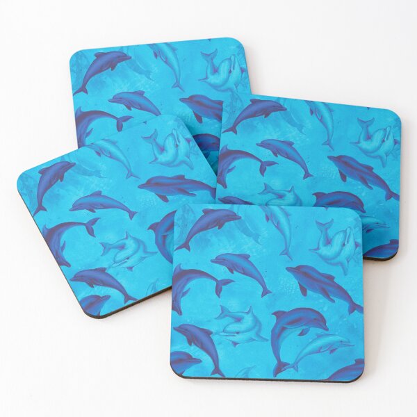 Item preview, Blue Dolphins On Grunge Blue Background  designed and sold by HauckClothing.