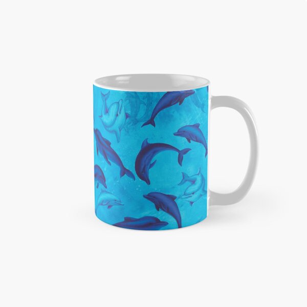 Item preview, Blue Dolphins On Grunge Blue Background  designed and sold by HauckClothing.