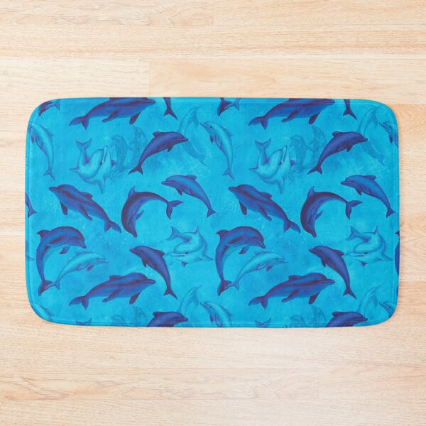 Item preview, Blue Dolphins On Grunge Blue Background  designed and sold by HauckClothing.