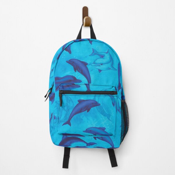 Item preview, Blue Dolphins On Grunge Blue Background  designed and sold by HauckClothing.