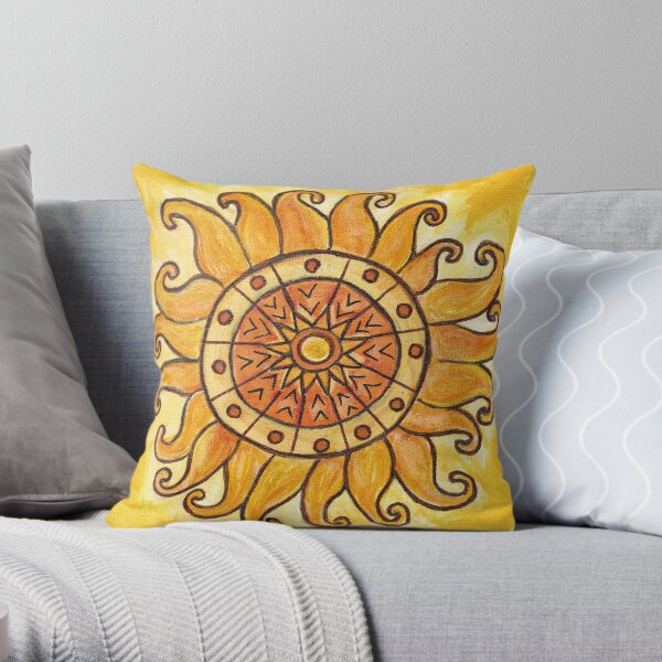 Connected in Energy Mandala Throw Pillow
