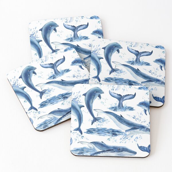 Item preview, Watercolor Dolphins Whales  designed and sold by HauckClothing.