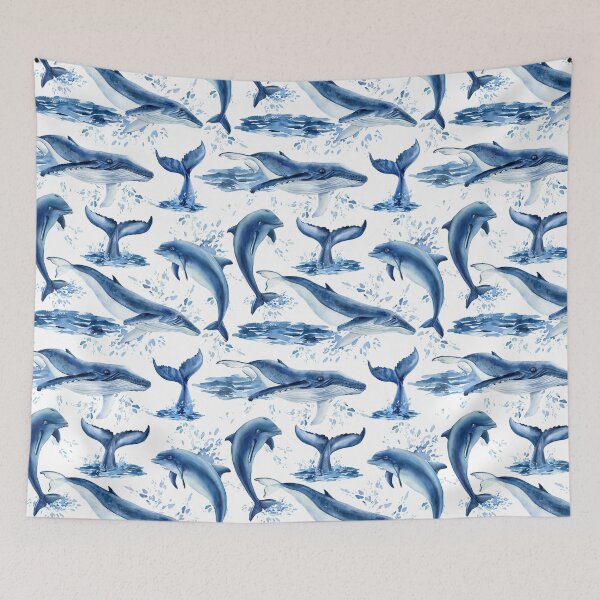 Item preview, Watercolor Dolphins Whales  designed and sold by HauckClothing.