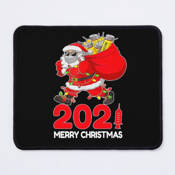 Item preview, Santa Claus Vaccinated Merry Christmas 2021 Xmas Lights, Funny Merry Christmas In Mask Xmas Pajamas designed and sold by PrintOfi.