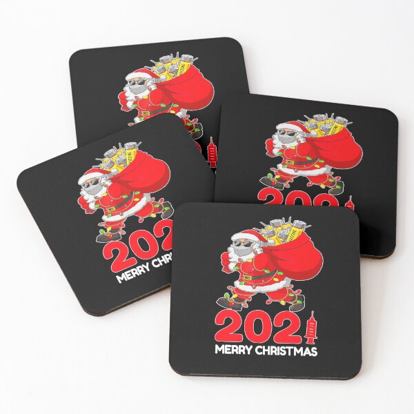 Item preview, Santa Claus Vaccinated Merry Christmas 2021 Xmas Lights, Funny Merry Christmas In Mask Xmas Pajamas designed and sold by PrintOfi.