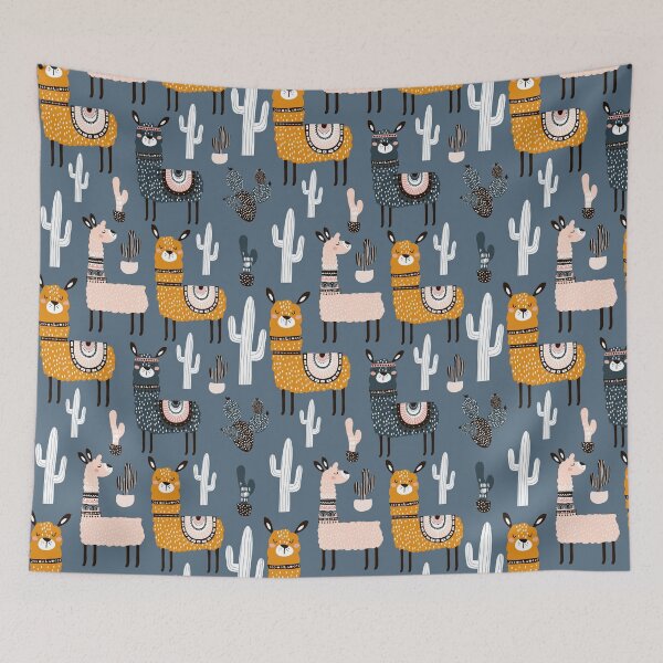 Item preview, Cute Llama Cactus Illustration Pattern designed and sold by fainaobun.