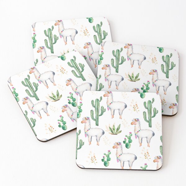 Item preview, Cute Llama Cactus Watercolor Pattern designed and sold by fainaobun.