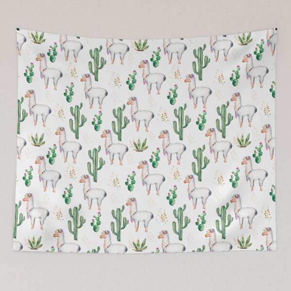Item preview, Cute Llama Cactus Watercolor Pattern designed and sold by fainaobun.