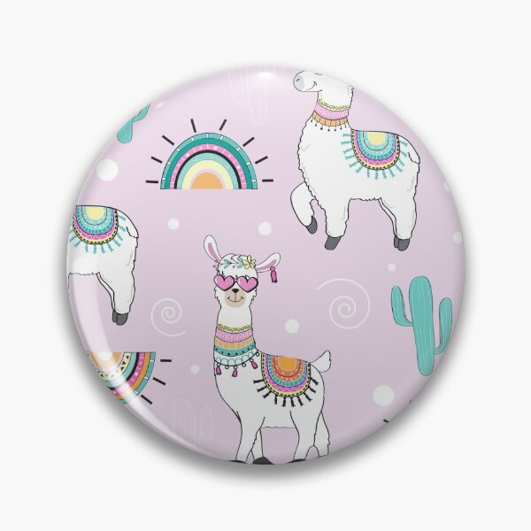 Item preview, Cute Llama Rainbow Cactus On Pink Pattern designed and sold by fainaobun.