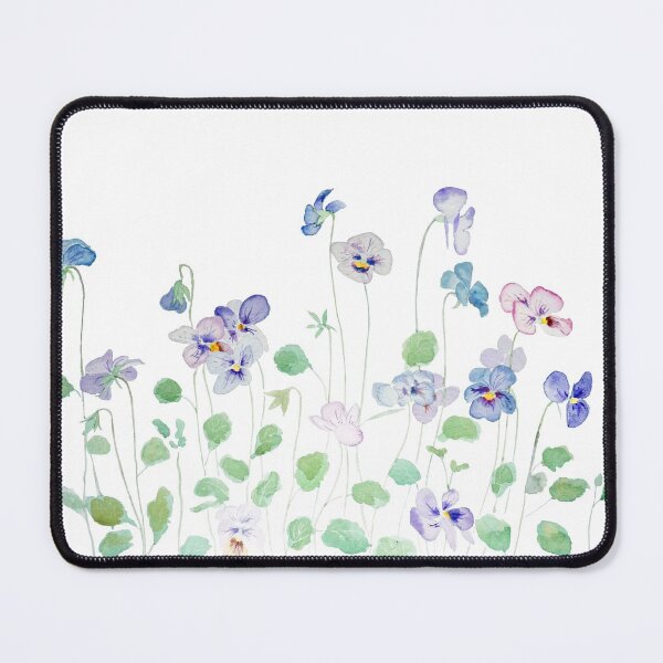 Aperçu de l'œuvre aquarelle de champ de pensées violettes peintes à la main  créée et vendue par ColorandColor.