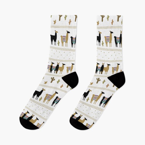 Item preview, Horizontal Gold Llama Cactus Pattern designed and sold by fainaobun.