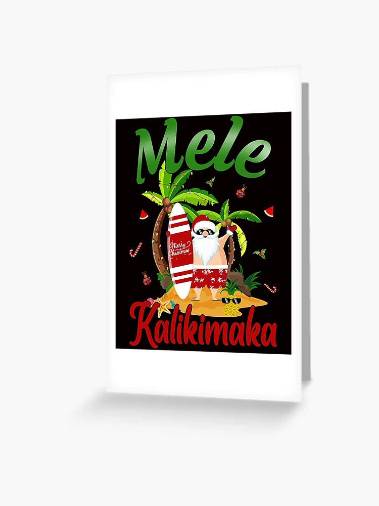 Mele Kalikimaka Hawaiian Christmas Hawaii Surfing Santa 