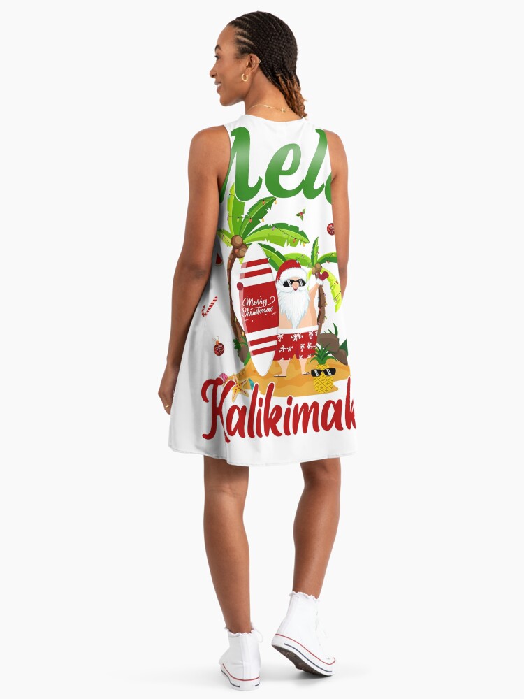 white christmas dresses White Hibiscus Panel Cotton Red Hula Skirt Made in Hawaii main image 1