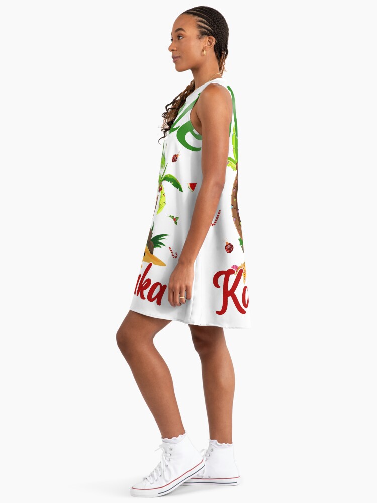 Mele Kalikimaka Hawaiian Christmas Hawaii Surfing Santa " A-Line Dress for  Sale by DesignByMai | Redbubble