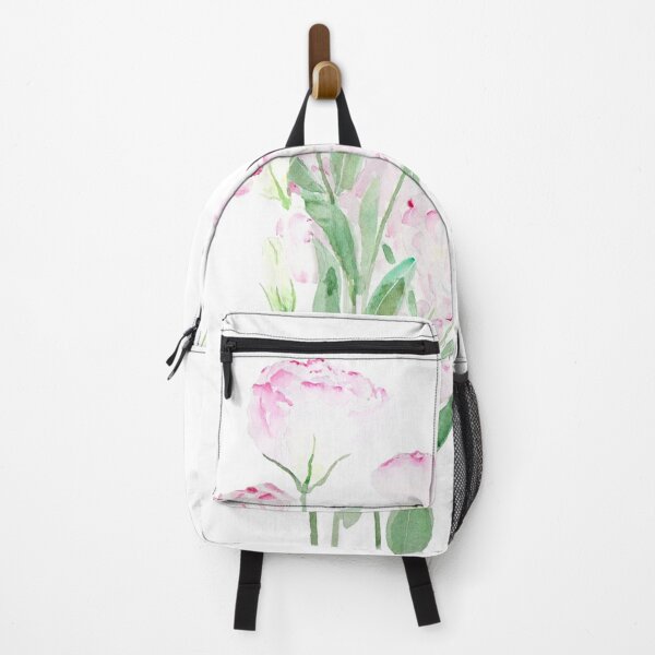 Item preview, hand painted pink eustoma flowers  watercolor painting 2021 designed and sold by ColorandColor.