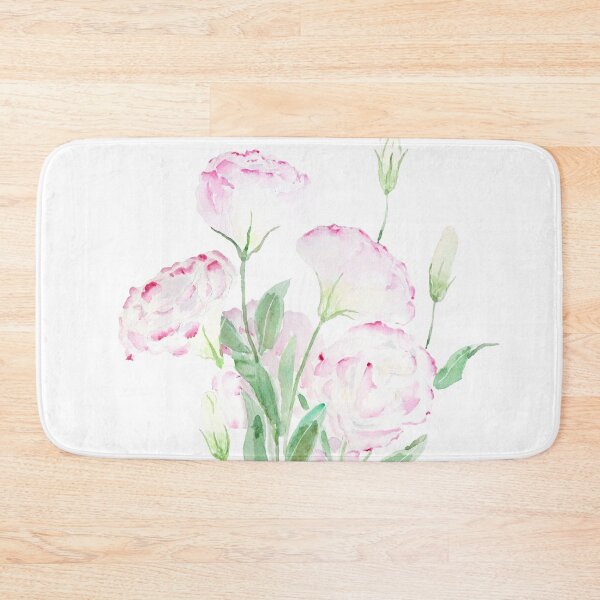 Item preview, hand painted pink eustoma flowers  watercolor painting 2021 designed and sold by ColorandColor.