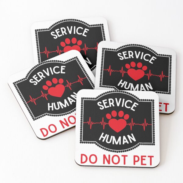 Item preview, Service human do not pet, funny dog lover print, paw heartbeat designed and sold by Auntieck.