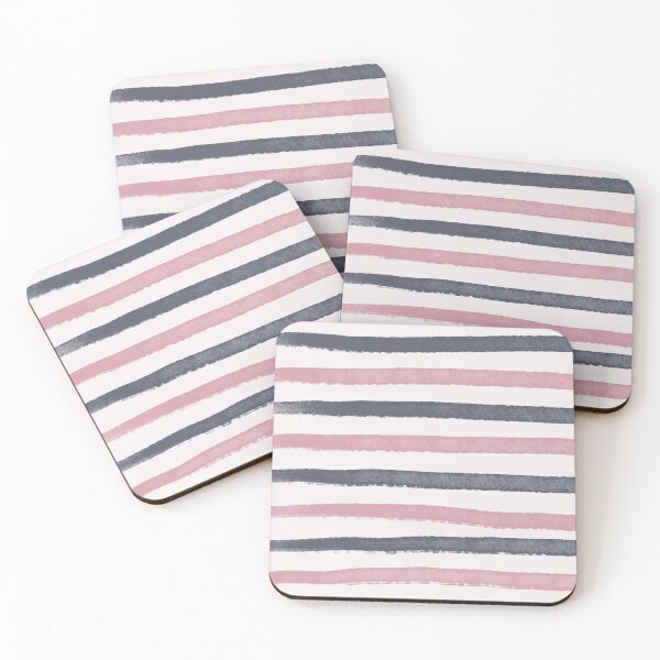 Item preview, “Stripes” 3 | Dusty Pink and Grey Design designed and sold by LiseHoltArt.