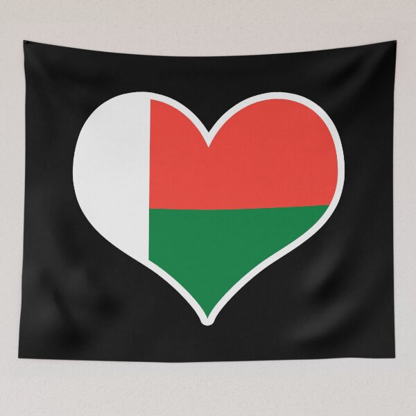Item preview, Madagascar Flag Heart designed and sold by PKHalford.