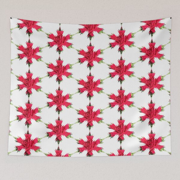 Item preview, Xmas Snowflakes Red-Pink Rose Petals Star by Iritof designed and sold by iritof.